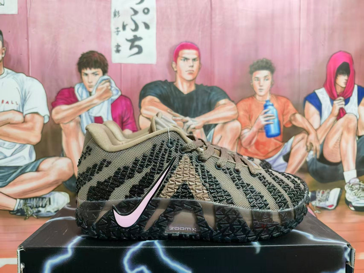 Nike Zoom Basketball Shoes in Brown and Pink