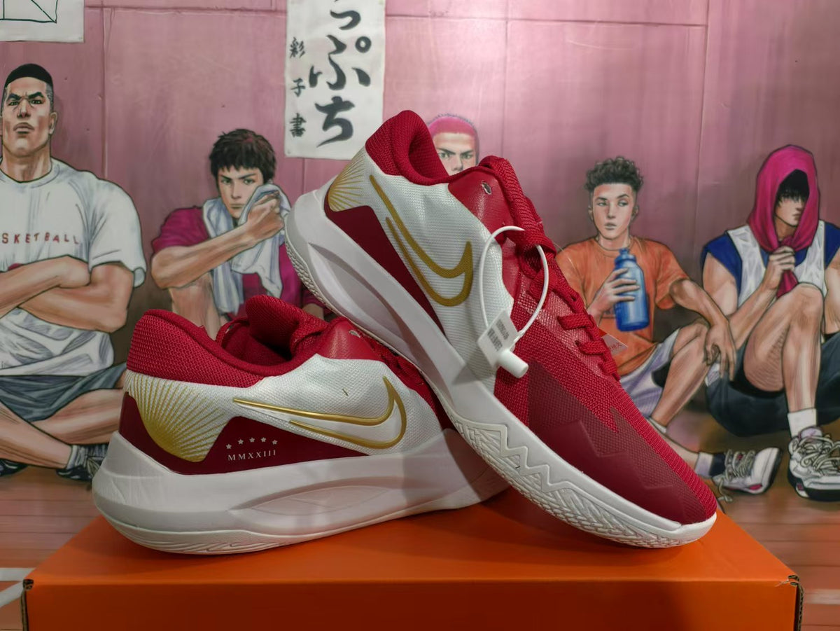 Nike Basketball Sneakers White Red and Gold