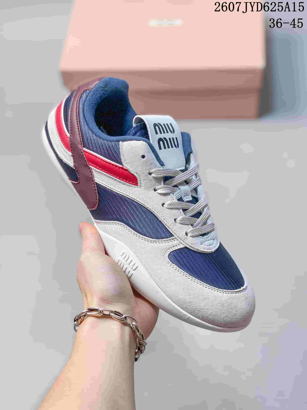 MiuMiu Gymnasium Sneakers Navy Red White 2607JYD625A15