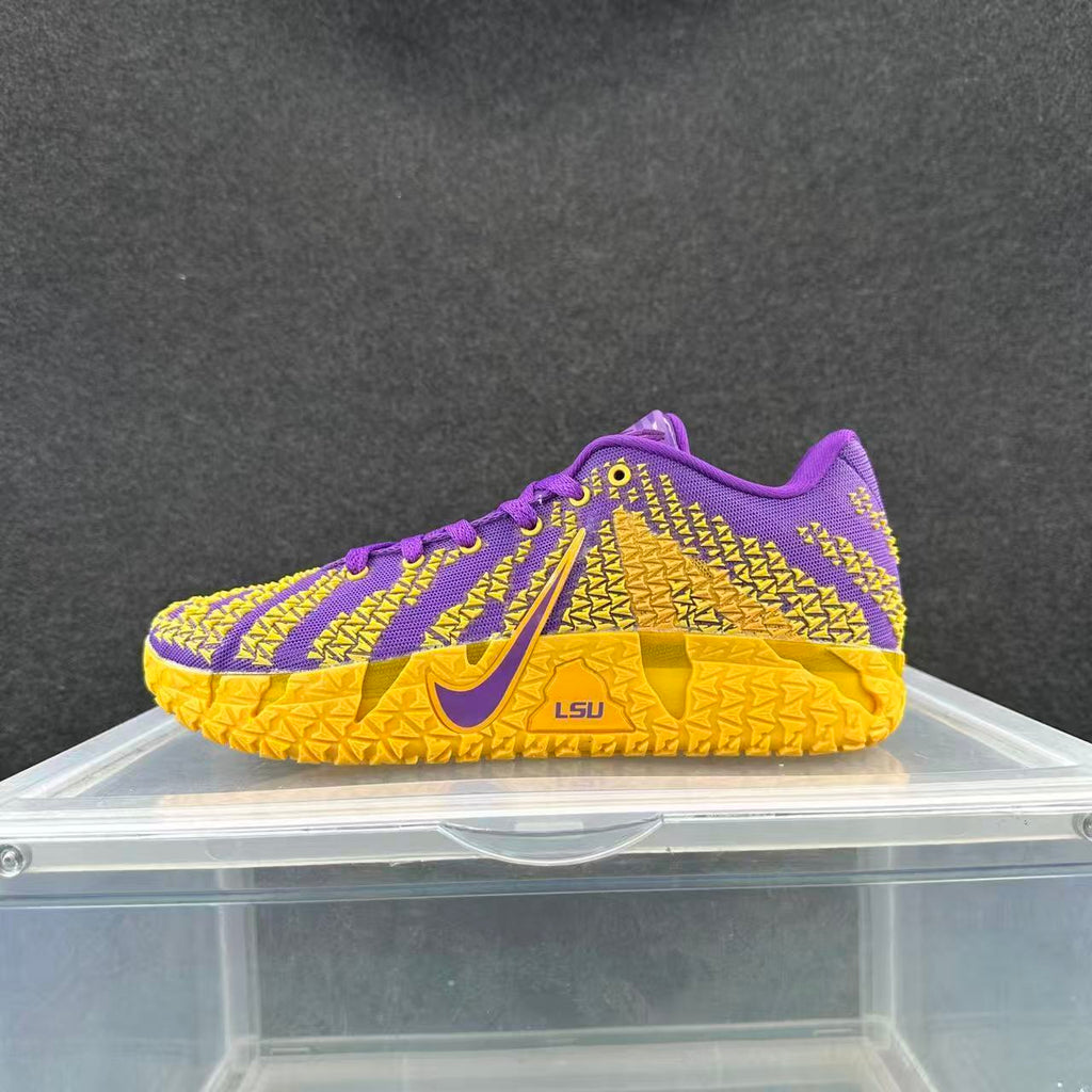Nike LeBron Basketball Shoes Purple and Gold LSU Style