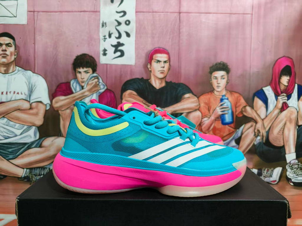 Blue Pink Split-Color Basketball Sneakers