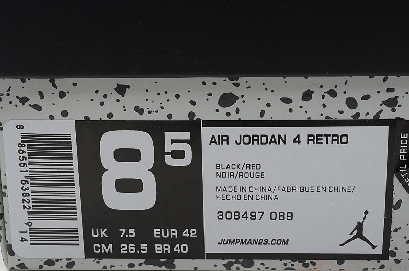 Jordan Air Jordan 4 Retro Black Red Sneakers