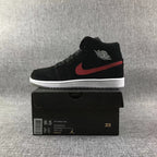 Jordan 1 Mid Black Red Blue Sneakers 554724-065