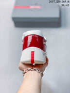 Prada 2607JJD426A16 Red and White Platform Sneakers