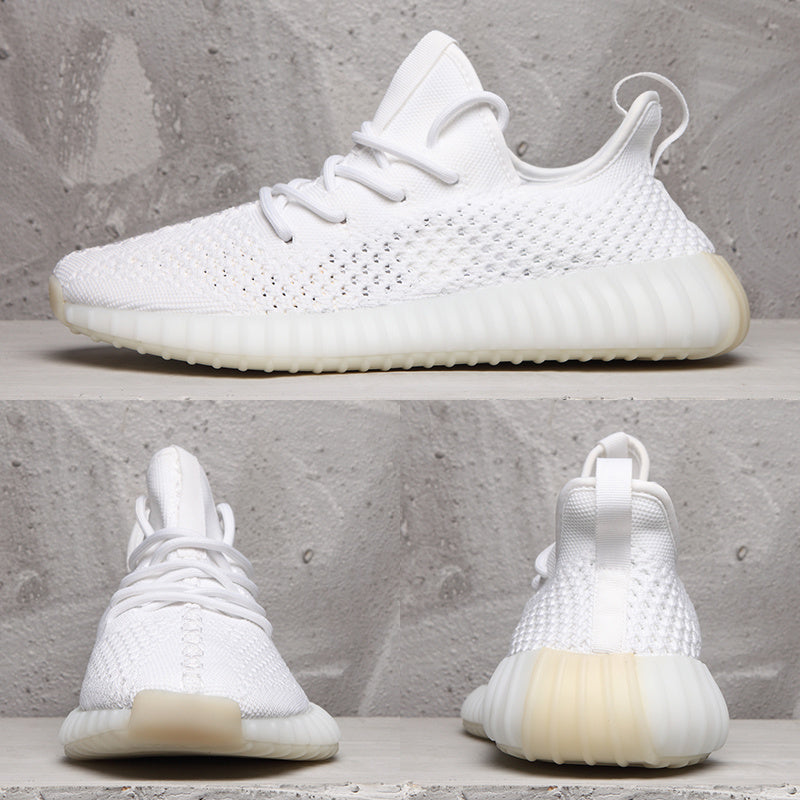 Yeezy 350 V2 White Knit Sneakers