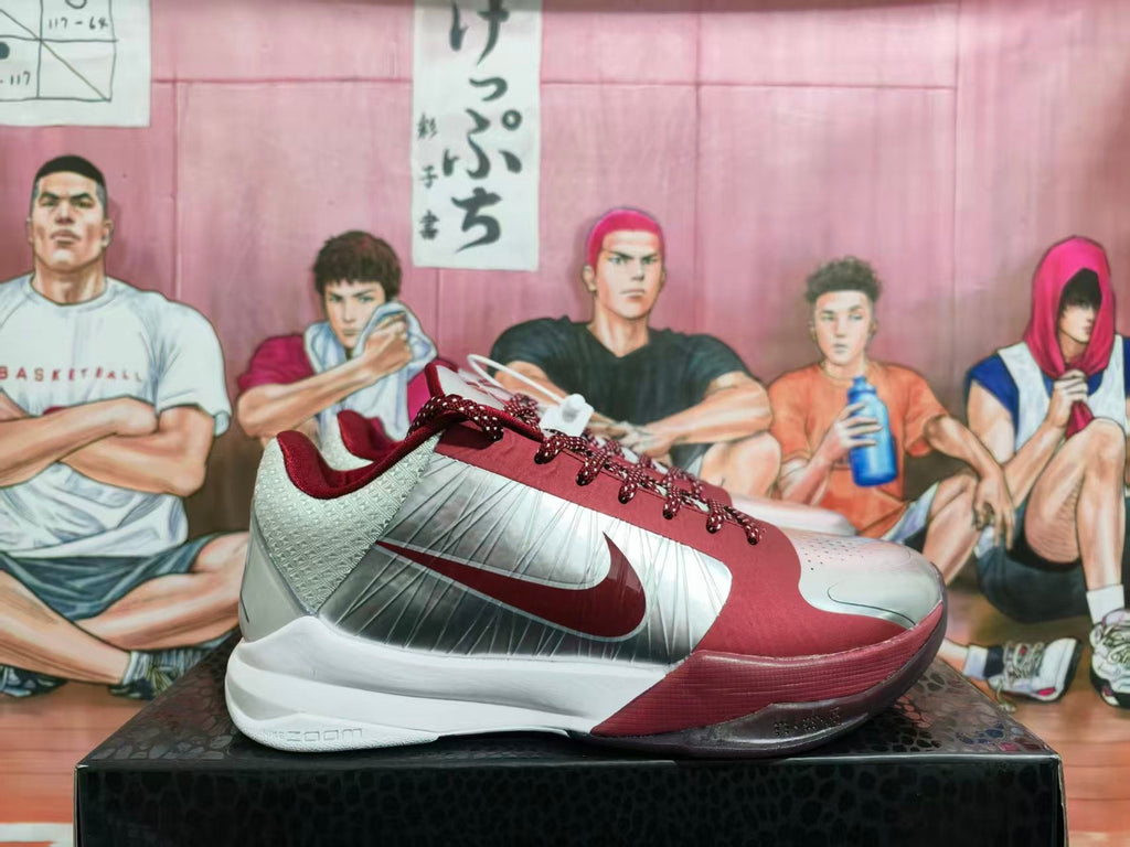 Nike Grey Red Basketball Sneakers