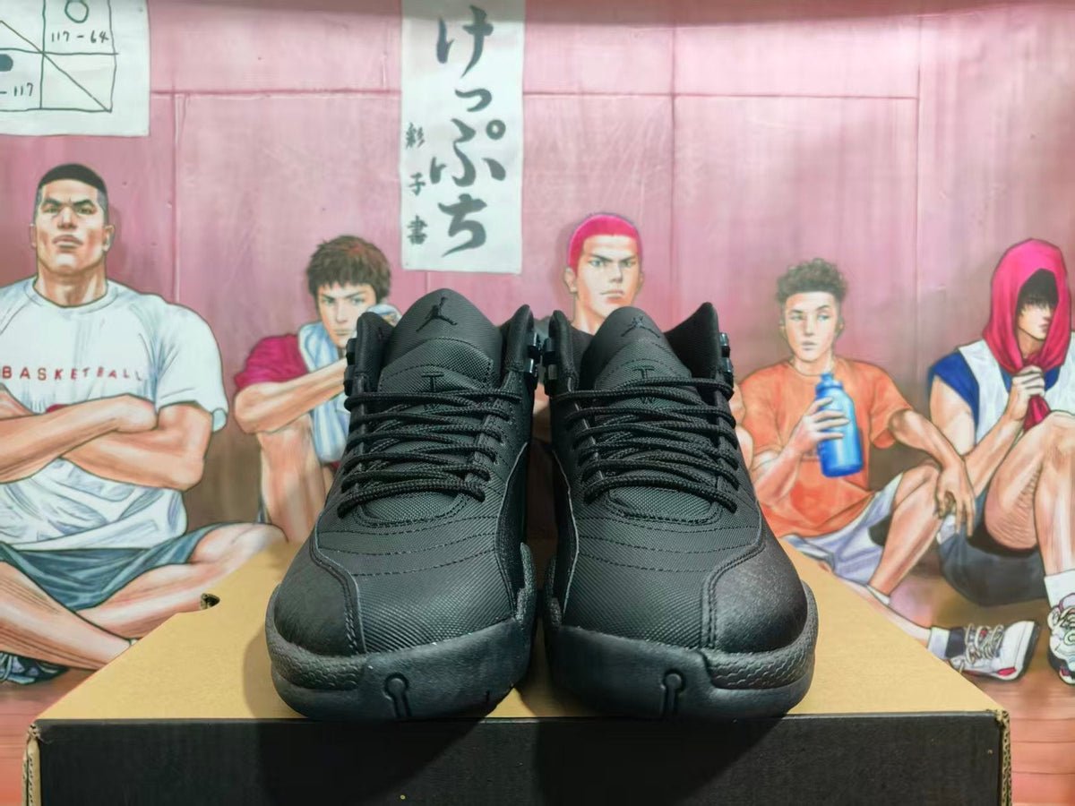 Jordan 12 Black High-Top Basketball Sneakers