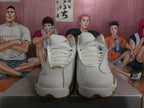 Jordan White and Wheat High-Top Basketball Sneakers