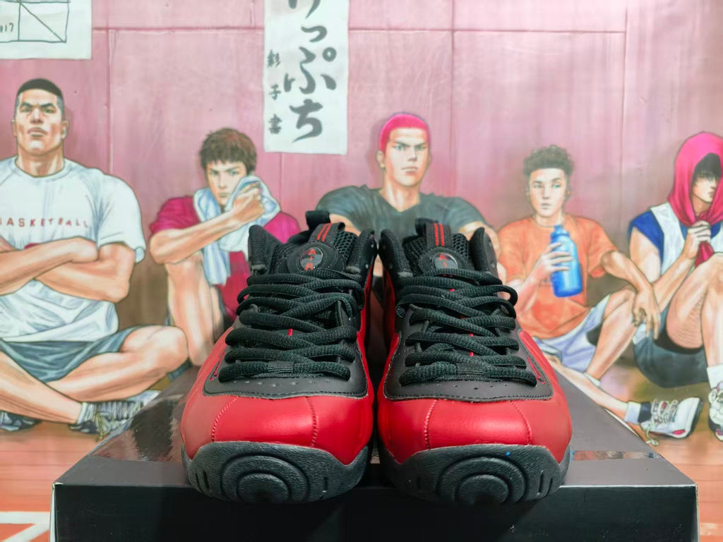 Nike Foamposite Black Red High-Top Sneakers