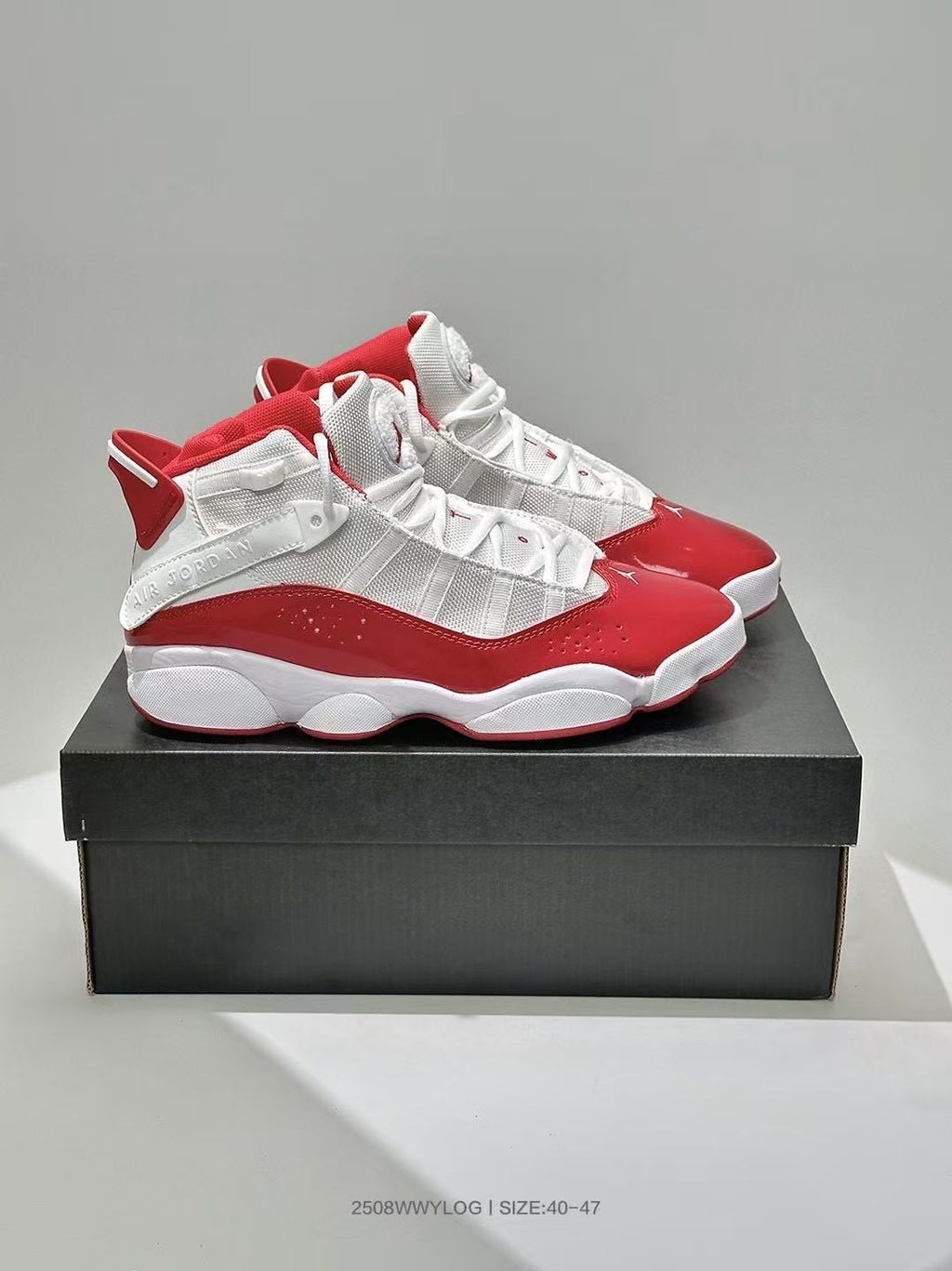 Jordan 6-3 White/Red High-Top Sneakers