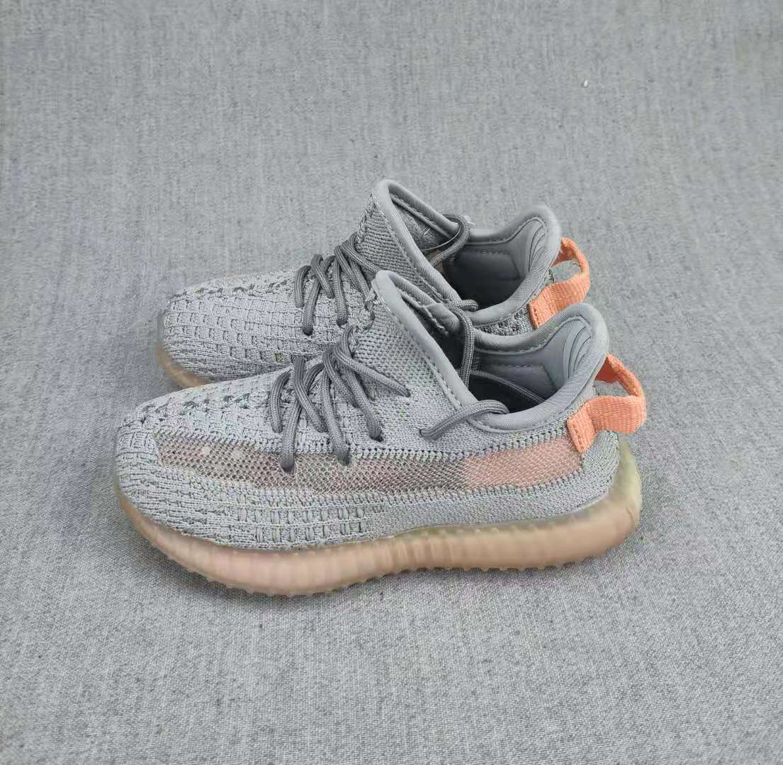 Yeezy 350 V2 Kids' Sneakers Gray and Coral