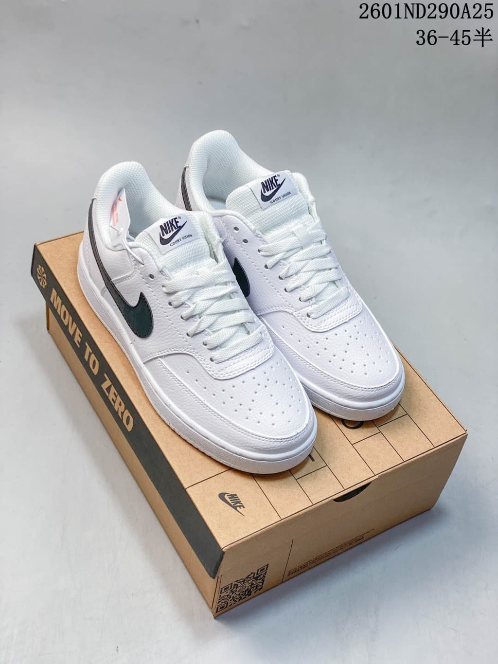 Nike Court Vision Low White Black Sneakers 2601ND290A25