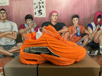 Orange Low-Top Sneakers with Metallic Side Panels
