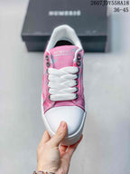 NUMERIS Pink and White Low-Top Platform Sneakers 711085UYQ