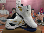 ASICS White and Gold Basketball Sneakers