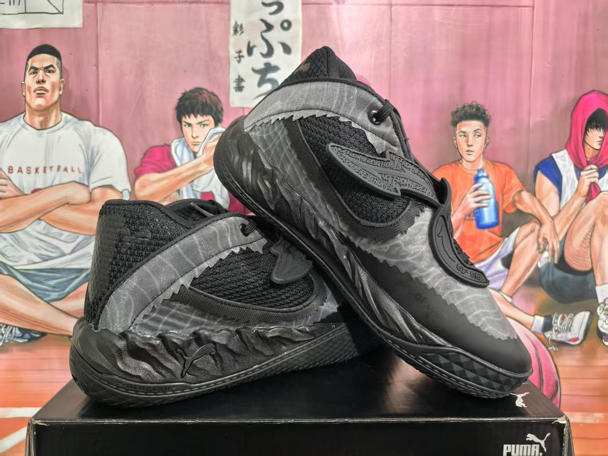 PUMA Black and Silver Basketball Sneakers