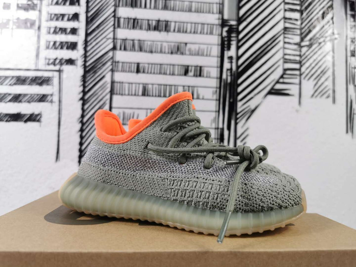 Yeezy 350 V2 Kids' Sneakers in Gray and Orange