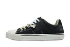 Black Low-Top Sneakers with Contrast Laces and White Sole