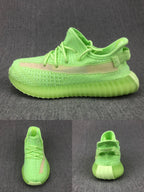 Yeezy 350 V2 Kids Sneakers Glow Green