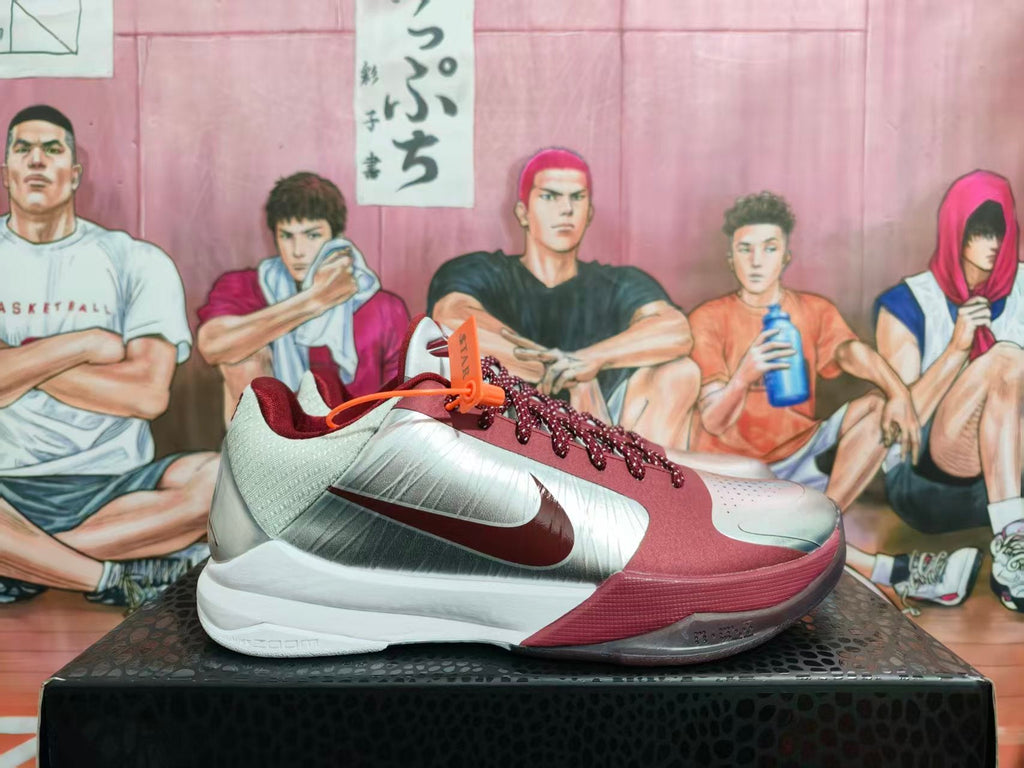 Nike Basketball Sneakers Silver White Burgundy