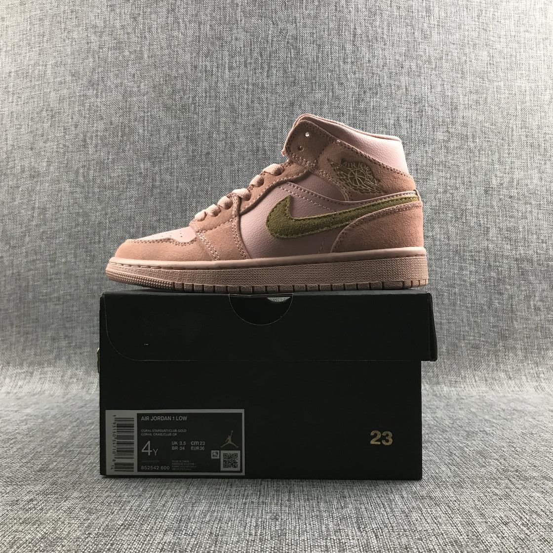 Jordan Air Jordan 1 Mid SE Pink Olive Sneakers 852542-600