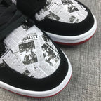 Jordan Air Jordan 1 Mid Black Red Newspaper Print 852542-061