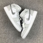 Jordan Air Jordan 1 Mid GS White Silver Sneakers