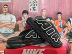 Nike Air More Uptempo Black White Slides