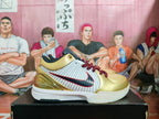 Nike Gold and White Basketball Sneakers