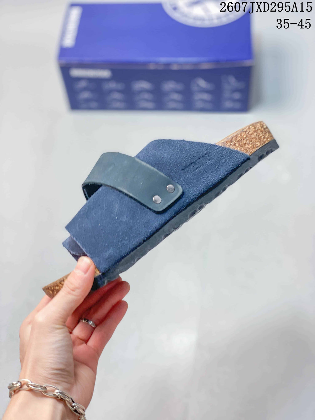 Birkenstock Boston Suede Sandals Navy 2607JXD295A15