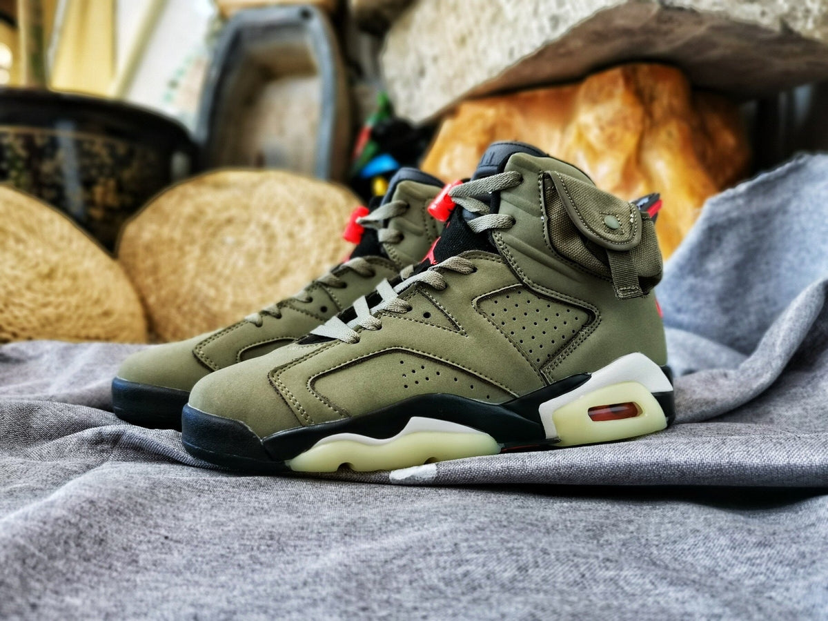 Air Jordan 6 TS 3M High-Top Sneakers Olive