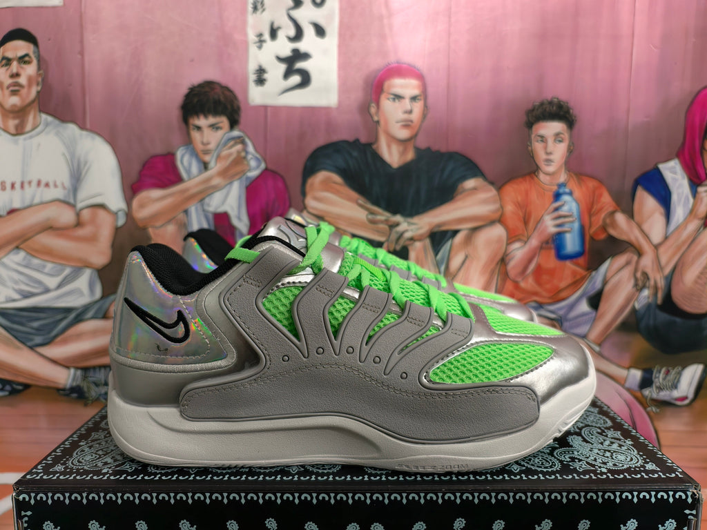 Nike Neon Green and Silver Sneakers