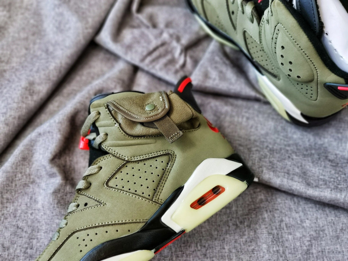 Air Jordan 6 TS 3M High-Top Sneakers Olive