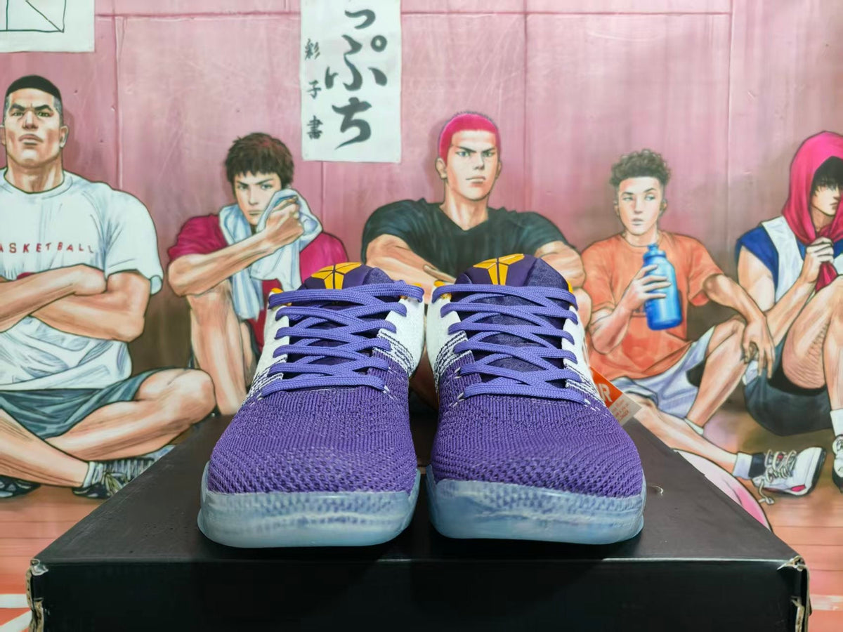 Nike Lakers Basketball Sneakers White Purple Gold