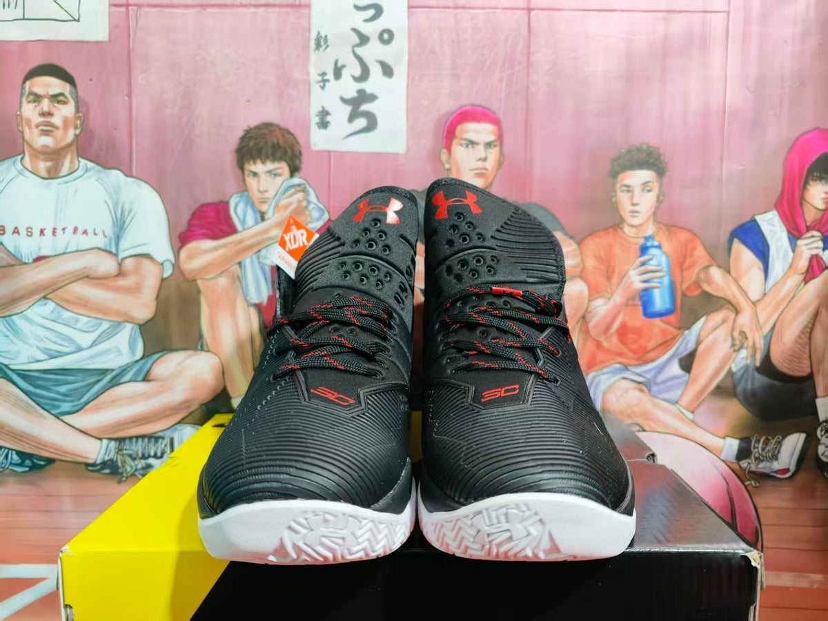 Under Armour SC Black Red Basketball Sneakers
