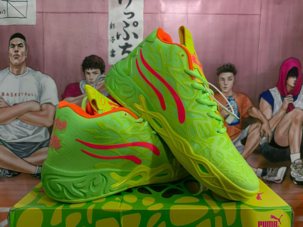 PUMA Basketball Shoes in Neon Yellow and Orange