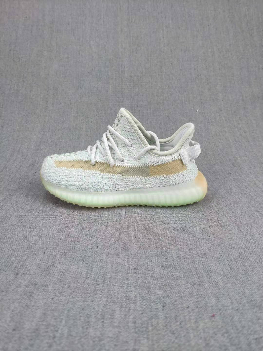 Yeezy 350 V2 Kids Sneakers Pale Gray with Tan Stripe