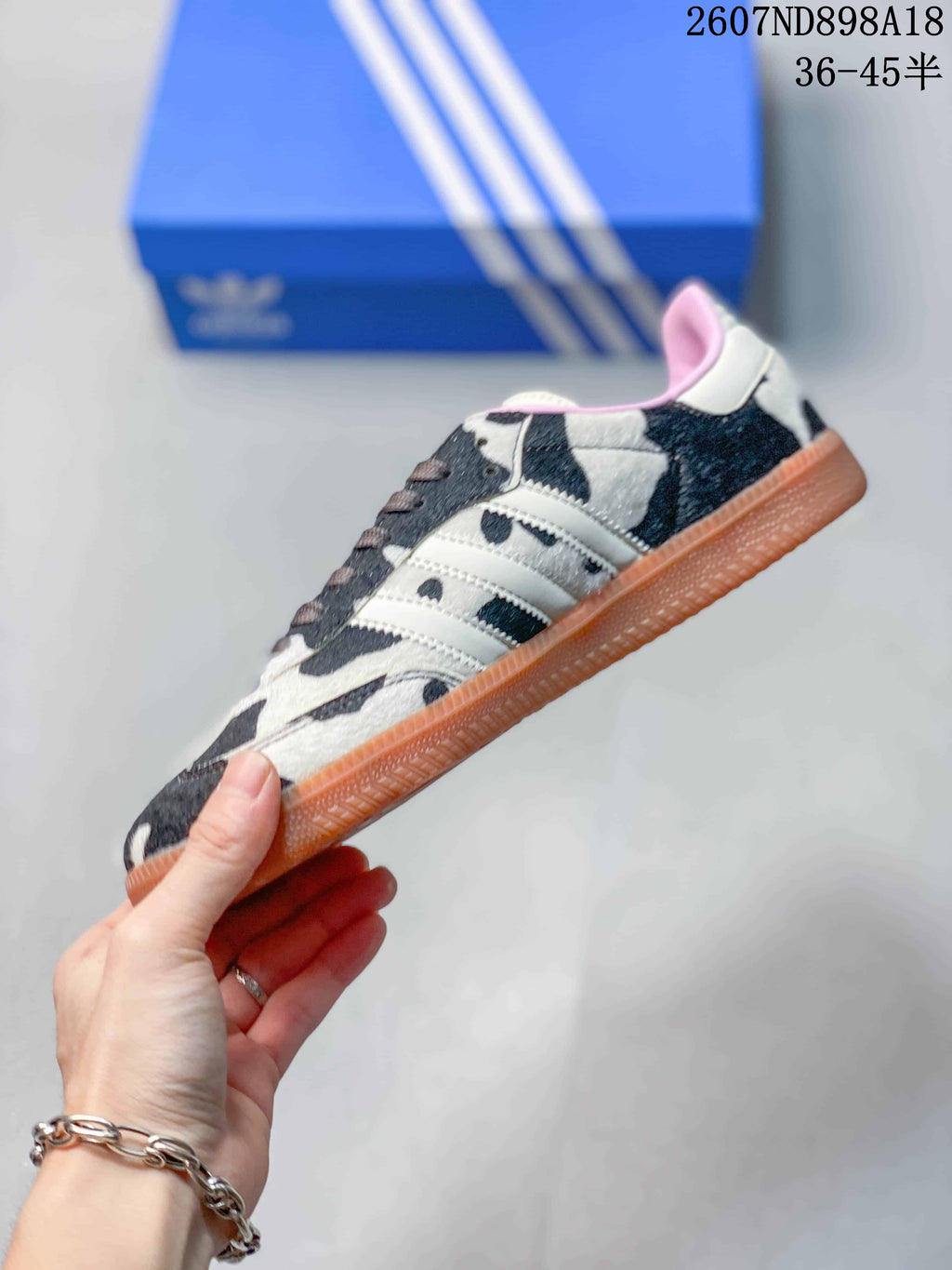 adidas Samba OG Cow Print Sneakers Black White Pink 2607ND898A18