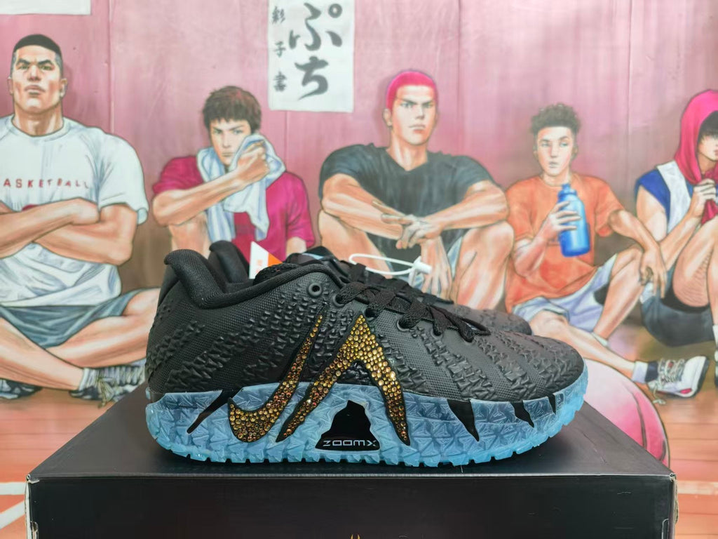 Nike Black and Blue Basketball Sneakers