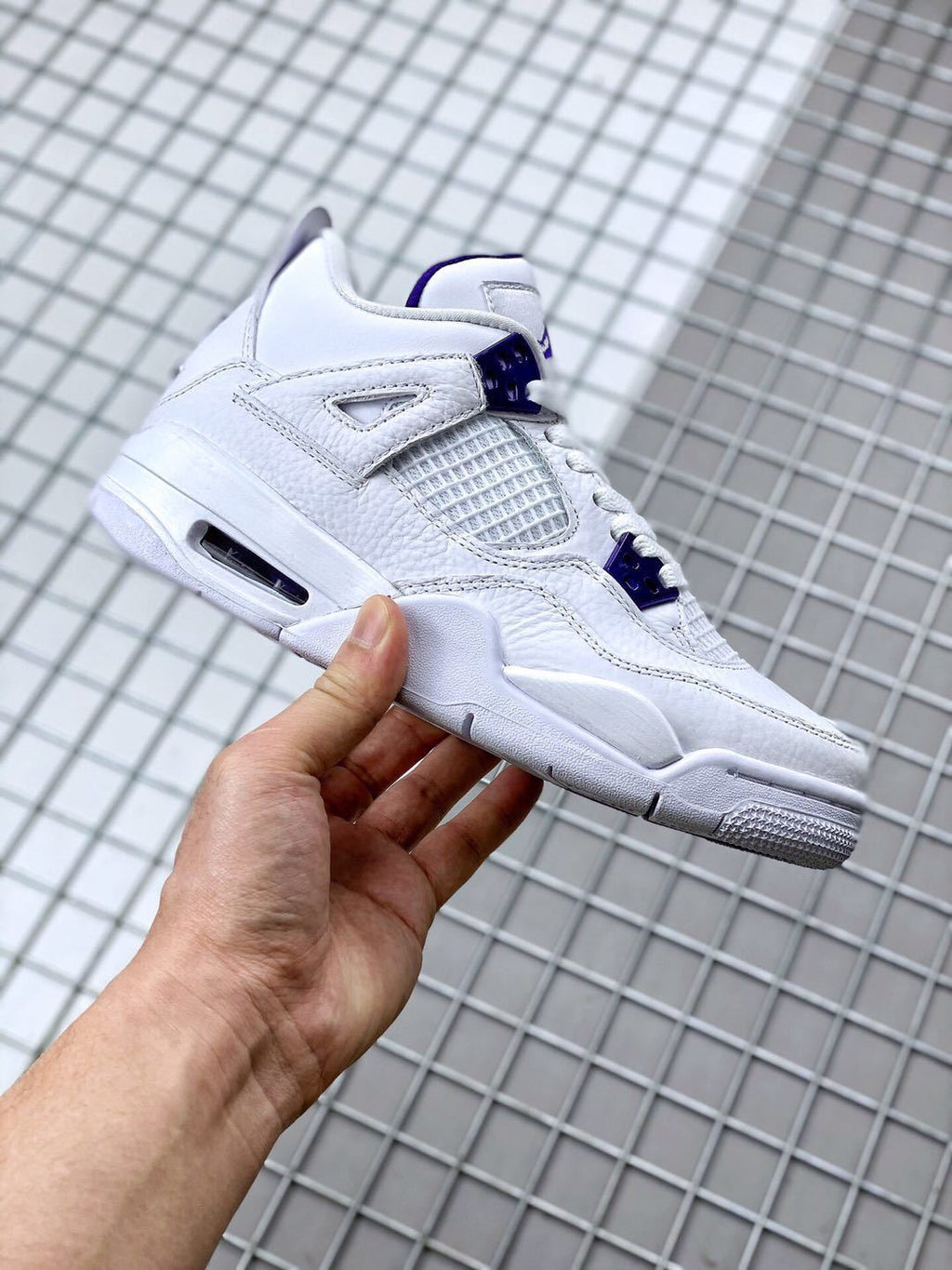 Air Jordan 4 Court Purple White Sneakers