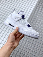 Air Jordan 4 Court Purple White Sneakers