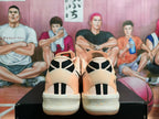Nike Peach Pink Basketball Sneakers with Black Swoosh