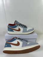 Jordan Air Jordan 1 Low Sneakers Blue Gray and Brown FZ5045-019