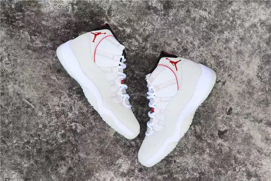 Jordan Air Jordan 11 Platinum Tint White Red Sneakers