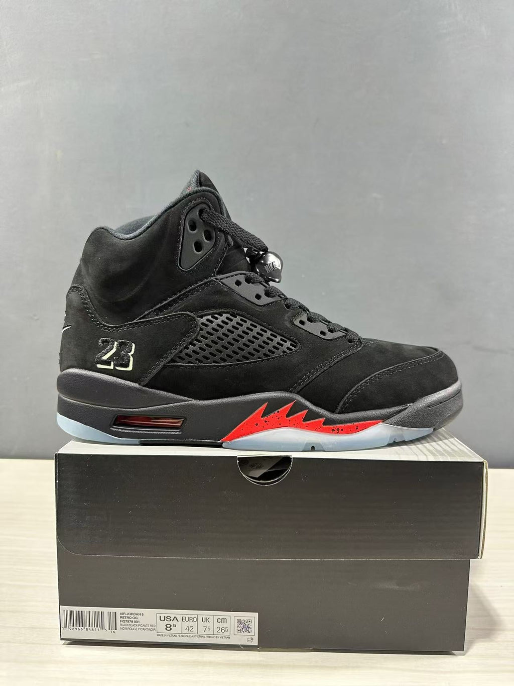 Jordan Air Jordan 5 Retro Black Red High-Top Sneakers