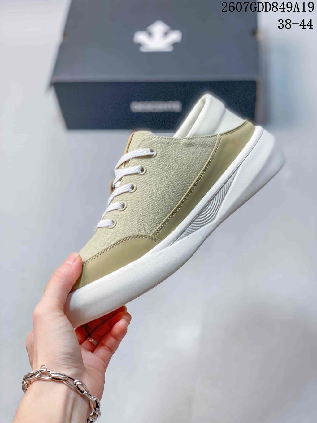 DESCENTE Beige Casual Sneakers with White Sole 2607GDD849A19