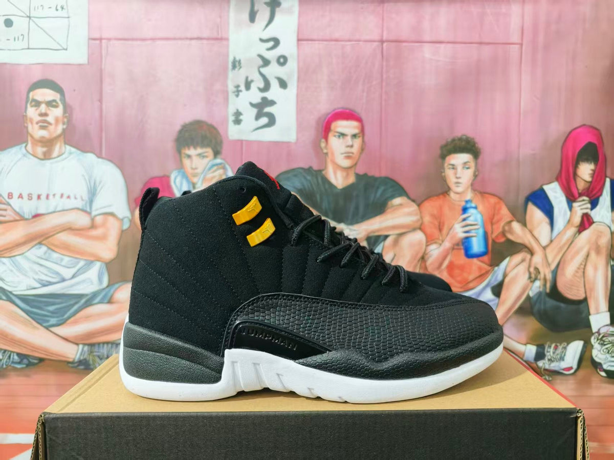 Jordan Black High-Top Sneakers with Gold Accents