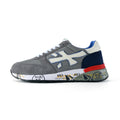 Premiata Lander Grey and Navy Low-Top Sneakers