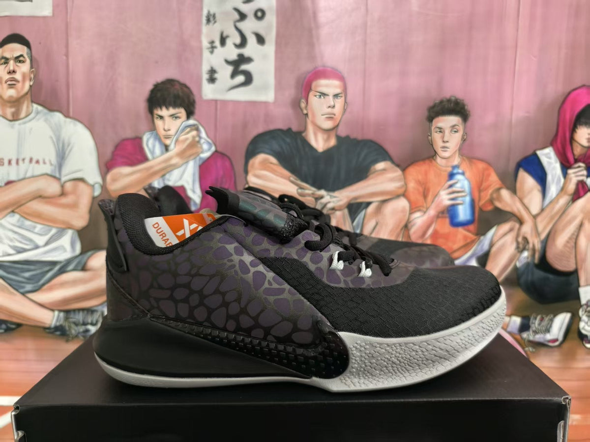 Black and Purple Pattern Basketball Sneakers