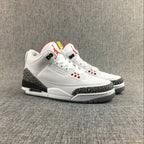 Jordan 3 White Cement Sneakers in White and Grey